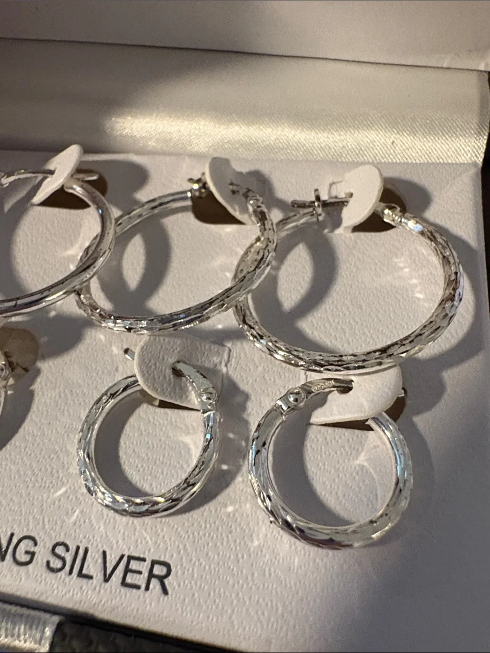 Silver Jeans Sterling Silver Hoop Earring Set - Shiny Silver